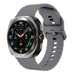 Pulseira de Silicone com Grão Ondulado e Costura, Para Samsung Galaxy Watch Ultra 47mm / Ultra 2025