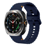 Pulseira de Silicone com Grão Ondulado e Costura, Para Samsung Galaxy Watch Ultra 47mm / Ultra 2025
