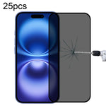 25 unidades de película de vidro temperado com ecrã de seda anti-espionagem de cobertura total, para iPhone 17 Pro Max, para iPhone 17 Pro, para iPhone 17, para iPhone Air, para iPhone 16 Pro Max, para iPhone 16 Pro, para iPhone 16 Plus, para iPhone 16