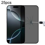 25 unidades de película de vidro temperado com ecrã de seda anti-espionagem de cobertura total, para iPhone 17 Pro Max, para iPhone 17 Pro, para iPhone 17, para iPhone Air, para iPhone 16 Pro Max, para iPhone 16 Pro, para iPhone 16 Plus, para iPhone 16