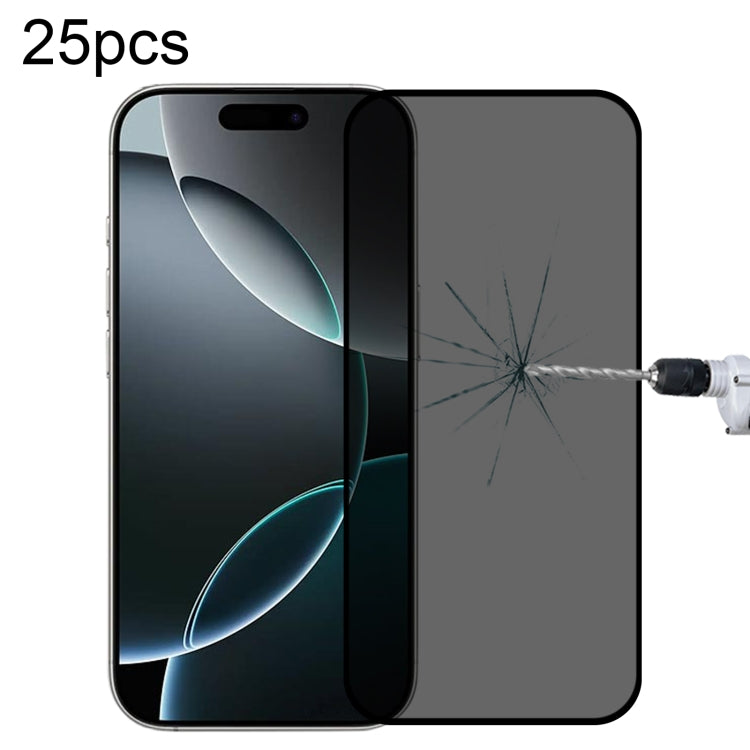 25 unidades de película de vidro temperado com ecrã de seda anti-espionagem de cobertura total, para iPhone 17 Pro Max, para iPhone 17 Pro, para iPhone 17, para iPhone Air, para iPhone 16 Pro Max, para iPhone 16 Pro, para iPhone 16 Plus, para iPhone 16