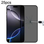 25 unidades de película de vidro temperado com ecrã de seda anti-espionagem de cobertura total, para iPhone 17 Pro Max, para iPhone 17 Pro, para iPhone 17, para iPhone Air, para iPhone 16 Pro Max, para iPhone 16 Pro, para iPhone 16 Plus, para iPhone 16