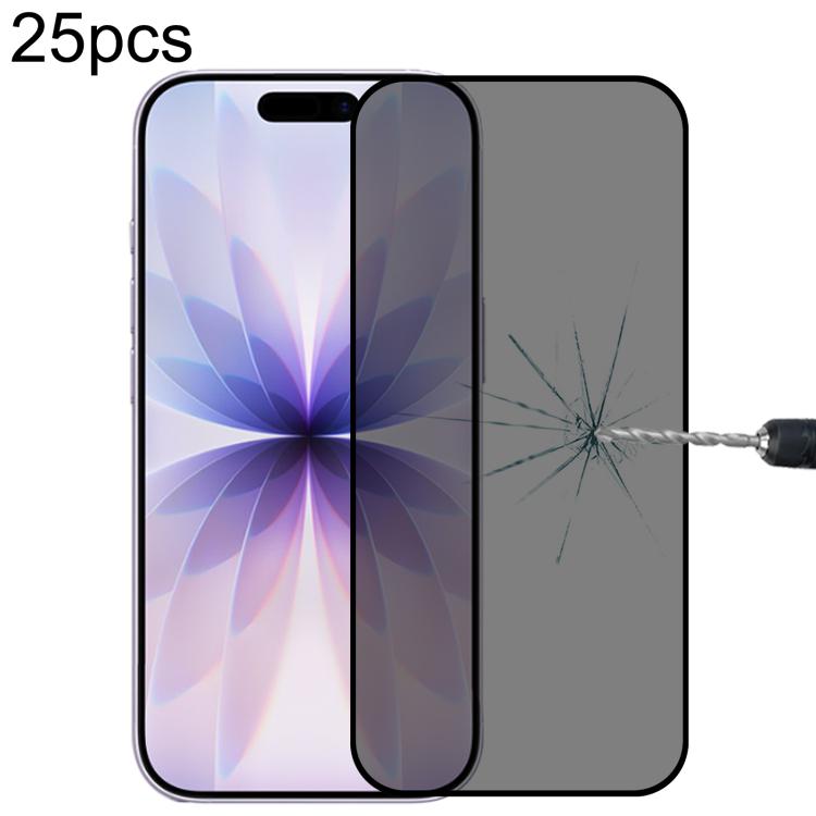25 unidades de película de vidro temperado com ecrã de seda anti-espionagem de cobertura total, para iPhone 17 Pro Max, para iPhone 17 Pro, para iPhone 17, para iPhone Air, para iPhone 16 Pro Max, para iPhone 16 Pro, para iPhone 16 Plus, para iPhone 16
