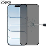 25 unidades de película de vidro temperado com ecrã de seda anti-espionagem de cobertura total, para iPhone 17 Pro Max, para iPhone 17 Pro, para iPhone 17, para iPhone Air, para iPhone 16 Pro Max, para iPhone 16 Pro, para iPhone 16 Plus, para iPhone 16