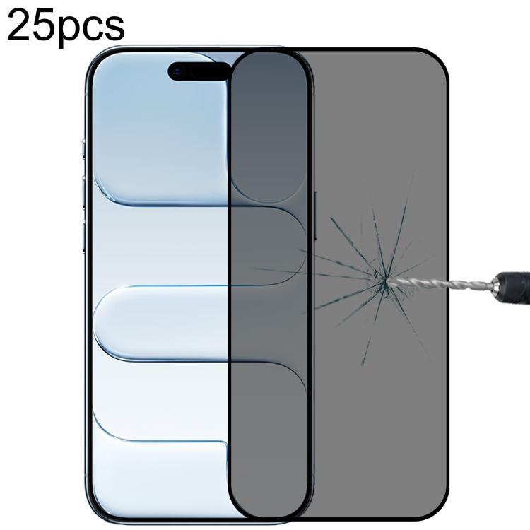 25 unidades de película de vidro temperado com ecrã de seda anti-espionagem de cobertura total, para iPhone 17 Pro Max, para iPhone 17 Pro, para iPhone 17, para iPhone Air, para iPhone 16 Pro Max, para iPhone 16 Pro, para iPhone 16 Plus, para iPhone 16