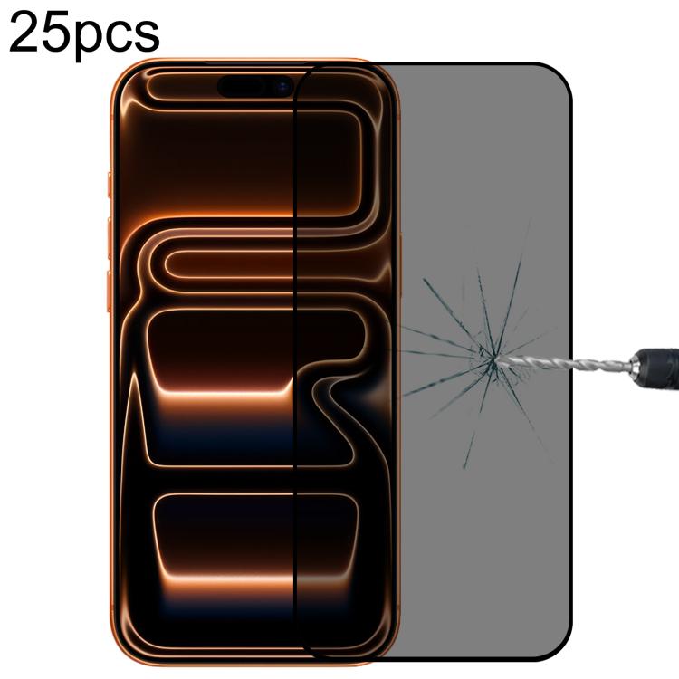 25 unidades de película de vidro temperado com ecrã de seda anti-espionagem de cobertura total, para iPhone 17 Pro Max, para iPhone 17 Pro, para iPhone 17, para iPhone Air, para iPhone 16 Pro Max, para iPhone 16 Pro, para iPhone 16 Plus, para iPhone 16