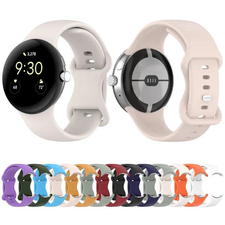 Pulseira Oficial de Silicone, Para Google Pixel Watch 4 / Watch 3 45mm, Para Google Pixel Watch 4 / 3 / 2 / 1 41mm