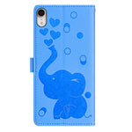 Capa de telemóvel em pele com relevo de elefante cartoon, para iPhone XR, para iPhone XS Max, para iPhone 8 Plus / 7 Plus