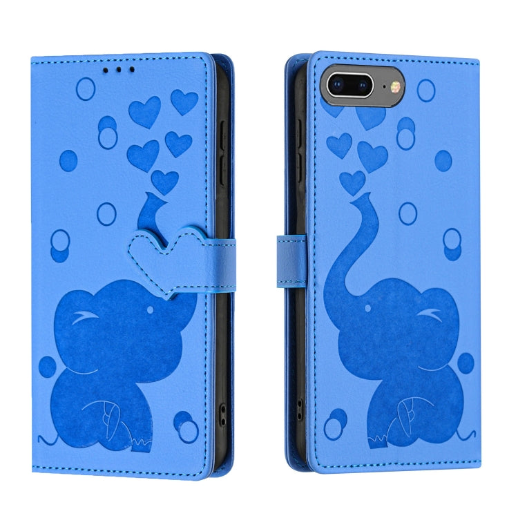 Capa de telemóvel em pele com relevo de elefante cartoon, para iPhone XR, para iPhone XS Max, para iPhone 8 Plus / 7 Plus