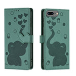 Capa de telemóvel em pele com relevo de elefante cartoon, para iPhone XR, para iPhone XS Max, para iPhone 8 Plus / 7 Plus