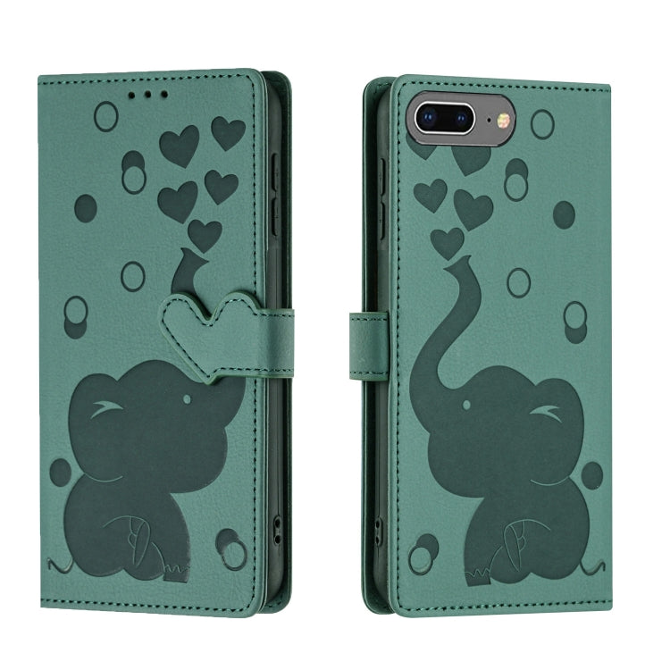 Capa de telemóvel em pele com relevo de elefante cartoon, para iPhone XR, para iPhone XS Max, para iPhone 8 Plus / 7 Plus