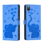 Capa de telemóvel em pele com relevo de elefante cartoon, para iPhone XR, para iPhone XS Max, para iPhone 8 Plus / 7 Plus