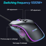 Rato Com Fio USB RGB 7200DPI Yesido KB20, KB20