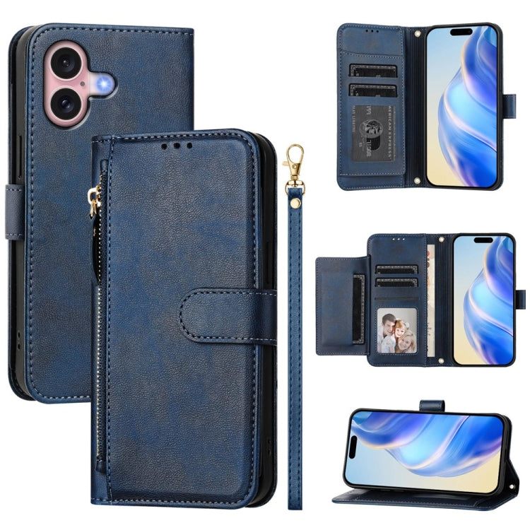 Capa de Telefone em Pele com Carteira com Fecho e Múltiplos Espaços para Cartões, Para iPhone 16, Para iPhone 15 Pro Max, Para iPhone 15 Pro, Para iPhone 15 Plus, Para iPhone 15, Para iPhone 14 Plus, Para iPhone 14 / 13, Para iPhone 14 Pro