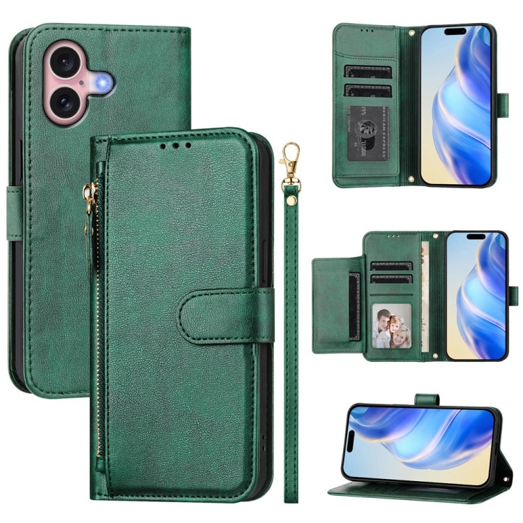 Capa de Telefone em Pele com Carteira com Fecho e Múltiplos Espaços para Cartões, Para iPhone 16, Para iPhone 15 Pro Max, Para iPhone 15 Pro, Para iPhone 15 Plus, Para iPhone 15, Para iPhone 14 Plus, Para iPhone 14 / 13, Para iPhone 14 Pro
