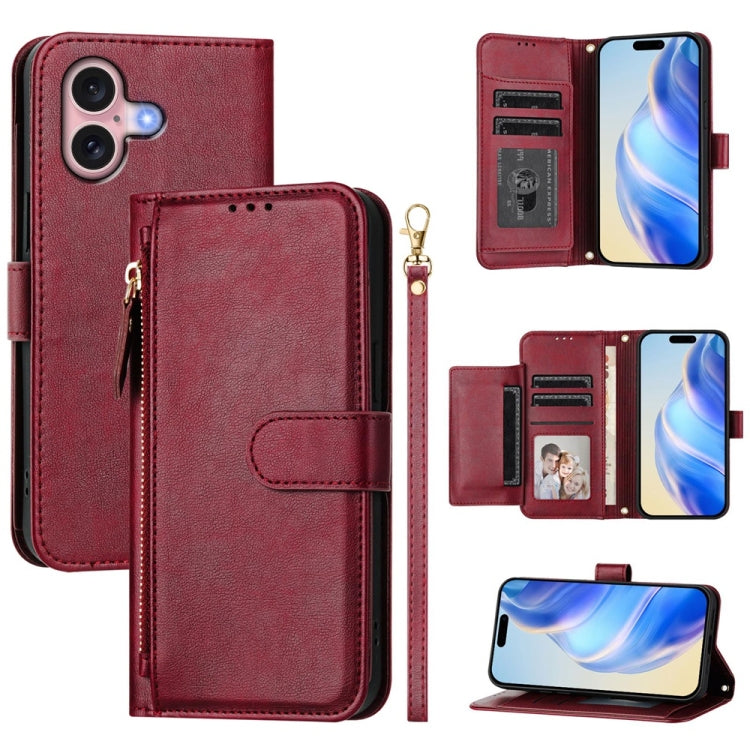 Capa de Telefone em Pele com Carteira com Fecho e Múltiplos Espaços para Cartões, Para iPhone 16, Para iPhone 15 Pro Max, Para iPhone 15 Pro, Para iPhone 15 Plus, Para iPhone 15, Para iPhone 14 Plus, Para iPhone 14 / 13, Para iPhone 14 Pro