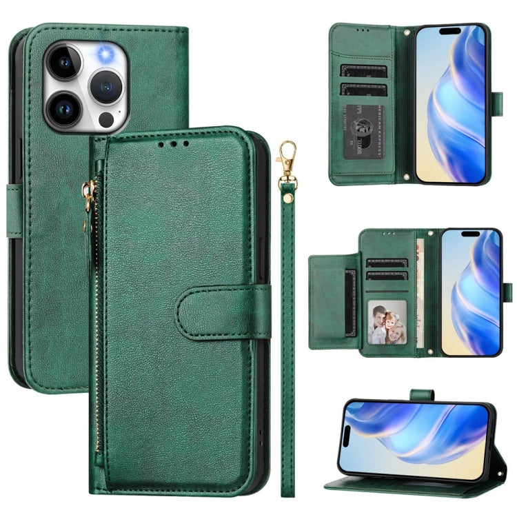 Capa de Telefone em Pele com Carteira com Fecho e Múltiplos Espaços para Cartões, Para iPhone 16, Para iPhone 15 Pro Max, Para iPhone 15 Pro, Para iPhone 15 Plus, Para iPhone 15, Para iPhone 14 Plus, Para iPhone 14 / 13, Para iPhone 14 Pro