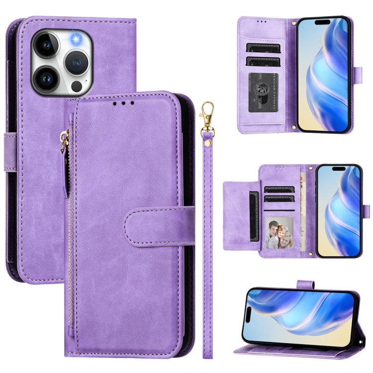 Capa de Telefone em Pele com Carteira com Fecho e Múltiplos Espaços para Cartões, Para iPhone 16, Para iPhone 15 Pro Max, Para iPhone 15 Pro, Para iPhone 15 Plus, Para iPhone 15, Para iPhone 14 Plus, Para iPhone 14 / 13, Para iPhone 14 Pro