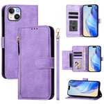 Capa de Telefone em Pele com Carteira com Fecho e Múltiplos Espaços para Cartões, Para iPhone 16, Para iPhone 15 Pro Max, Para iPhone 15 Pro, Para iPhone 15 Plus, Para iPhone 15, Para iPhone 14 Plus, Para iPhone 14 / 13, Para iPhone 14 Pro