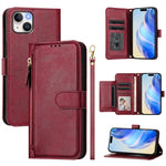 Capa de Telefone em Pele com Carteira com Fecho e Múltiplos Espaços para Cartões, Para iPhone 16, Para iPhone 15 Pro Max, Para iPhone 15 Pro, Para iPhone 15 Plus, Para iPhone 15, Para iPhone 14 Plus, Para iPhone 14 / 13, Para iPhone 14 Pro