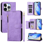 Capa de Telefone em Pele com Carteira com Fecho e Múltiplos Espaços para Cartões, Para iPhone 16, Para iPhone 15 Pro Max, Para iPhone 15 Pro, Para iPhone 15 Plus, Para iPhone 15, Para iPhone 14 Plus, Para iPhone 14 / 13, Para iPhone 14 Pro