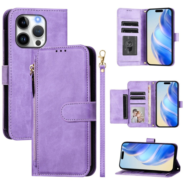 Capa de Telefone em Pele com Carteira com Fecho e Múltiplos Espaços para Cartões, Para iPhone 16, Para iPhone 15 Pro Max, Para iPhone 15 Pro, Para iPhone 15 Plus, Para iPhone 15, Para iPhone 14 Plus, Para iPhone 14 / 13, Para iPhone 14 Pro
