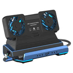 YCE-V279A Dock Station Gaming USB-C 9 em 1 com Ventoinha Destacável, 9 em 1
