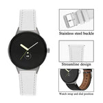 Pulseira Redonda de Couro Genuíno, Para Google Pixel Watch 4 / Watch 3 45mm