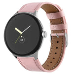 Pulseira Redonda de Couro Genuíno, Para Google Pixel Watch 4 / Watch 3 45mm