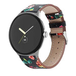 Pulseira Redonda de Couro Genuíno, Para Google Pixel Watch 4 / Watch 3 45mm