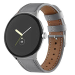 Pulseira Redonda de Couro Genuíno, Para Google Pixel Watch 4 / Watch 3 45mm