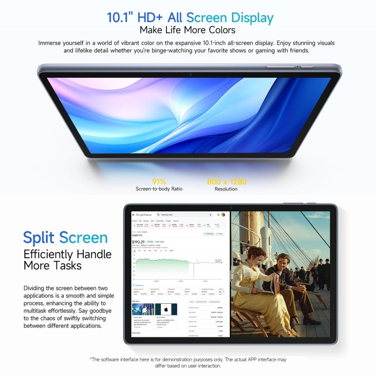Ulefone Tab W10 Tablet PC WiFi, 10,1 polegadas Android 14 Unisoc T606 Octa Core, Plugue UE, Tab W10
