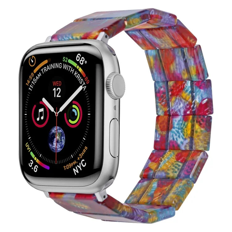 Pulseira de Relógio em Resina Quadrada com Corda Elástica, Para Apple Watch 46mm / 49mm / 45mm / 44mm, Para Apple Watch 42mm / 41mm / 40mm / 38mm