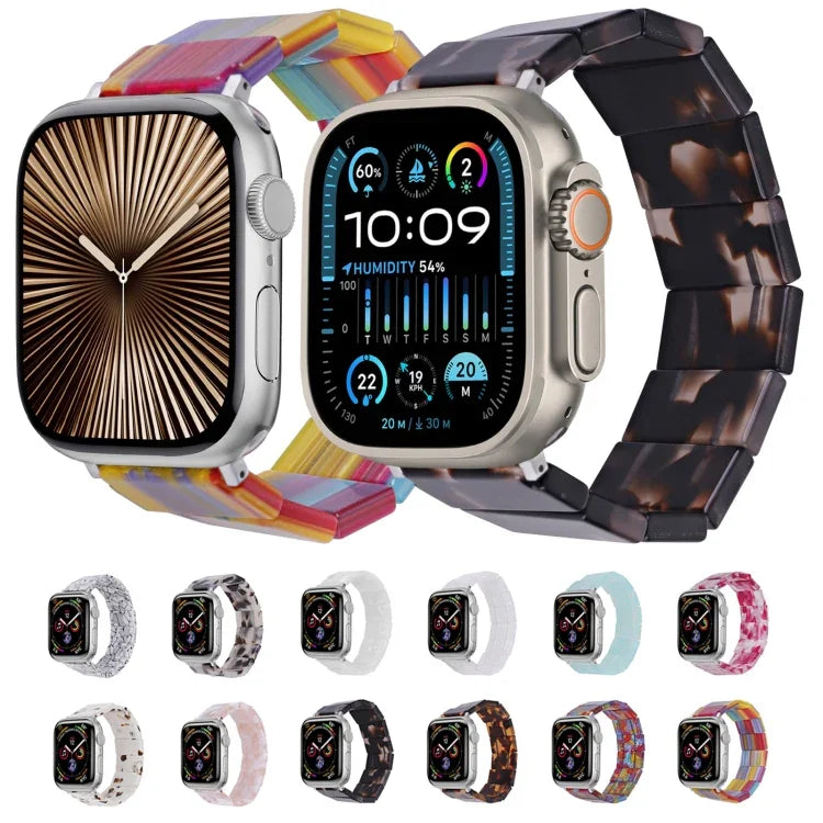 Pulseira de Relógio em Resina Quadrada com Corda Elástica, Para Apple Watch 46mm / 49mm / 45mm / 44mm, Para Apple Watch 42mm / 41mm / 40mm / 38mm