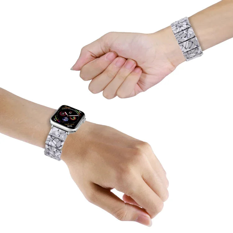 Pulseira de Relógio em Resina Quadrada com Corda Elástica, Para Apple Watch 46mm / 49mm / 45mm / 44mm, Para Apple Watch 42mm / 41mm / 40mm / 38mm