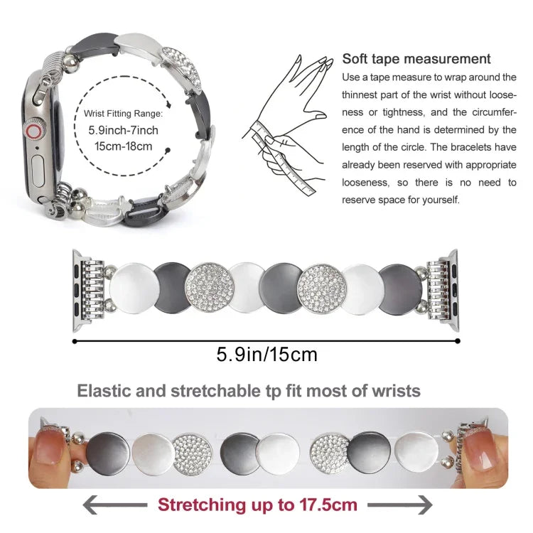 Pulseira de Relógio em Metal com Corrente de Liga, Para Apple Watch 46mm / 49mm / 45mm / 44mm, Para Apple Watch 42mm / 41mm / 40mm / 38mm