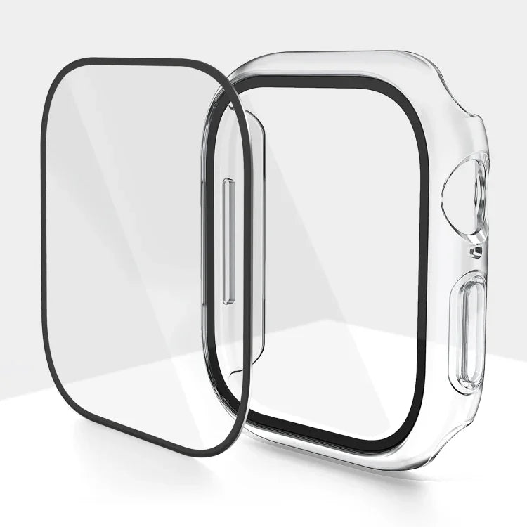 Capa de Relógio com Filme Temperado Integrado em PC, Para Apple Watch Series 10 / 11 46mm, Para Apple Watch Series 10 / 11 42mm