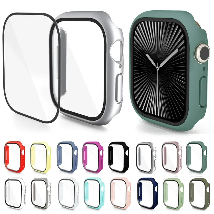 Capa de Relógio com Filme Temperado Integrado em PC, Para Apple Watch Series 10 / 11 46mm, Para Apple Watch Series 10 / 11 42mm