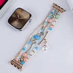 Pulseira de Relógio com Corrente de Contas de Cobre de Quatro Fileiras, Para Apple Watch 46mm / 49mm / 45mm / 44mm, Para Apple Watch 42mm / 41mm / 40mm / 38mm