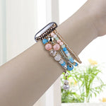 Pulseira de Relógio com Corrente de Contas de Cobre de Quatro Fileiras, Para Apple Watch 46mm / 49mm / 45mm / 44mm, Para Apple Watch 42mm / 41mm / 40mm / 38mm
