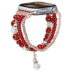 Pulseira de Relógio com Corrente de Contas de Cobre de Quatro Fileiras, Para Apple Watch 46mm / 49mm / 45mm / 44mm, Para Apple Watch 42mm / 41mm / 40mm / 38mm