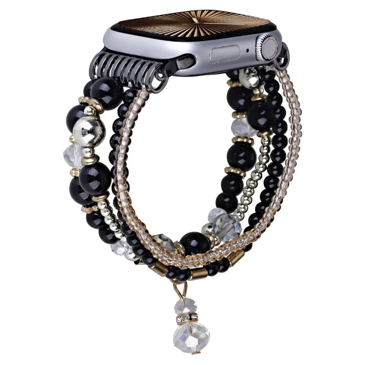 Pulseira de Relógio com Corrente de Contas de Cobre de Quatro Fileiras, Para Apple Watch 46mm / 49mm / 45mm / 44mm, Para Apple Watch 42mm / 41mm / 40mm / 38mm