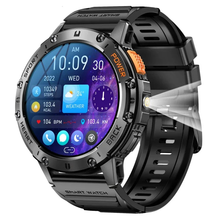 K65 Relógio Inteligente com Chamada Bluetooth 1.43 polegadas, Suporte Frequência Cardíaca / Oxigénio no Sangue