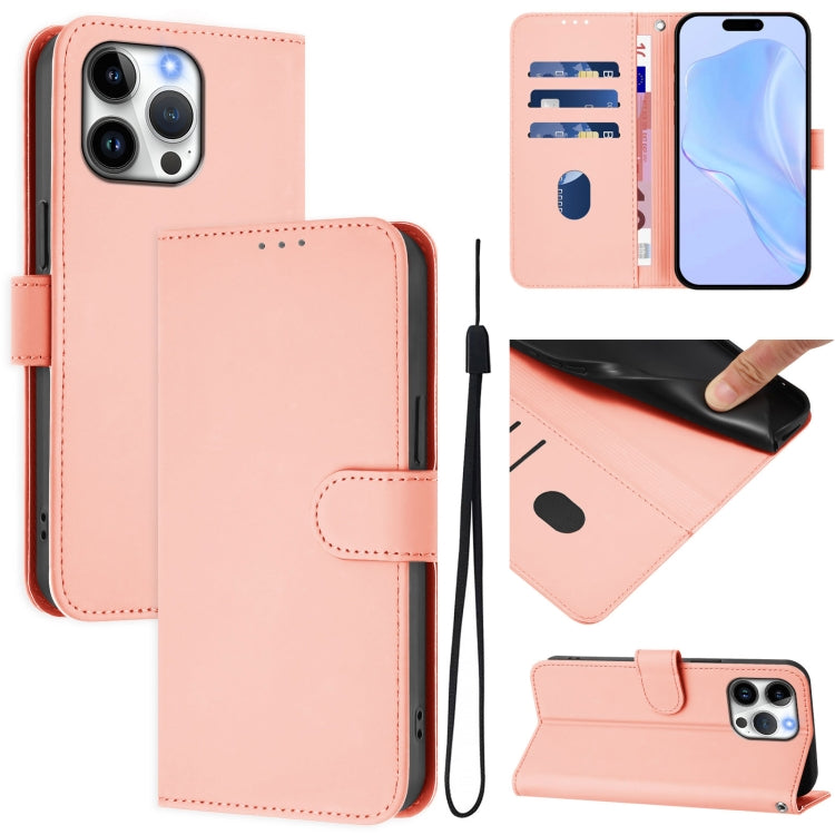 Capa de telemóvel em pele cor sólida com sensação de pele e cordão, para iPhone Air, para iPhone 16 Pro Max