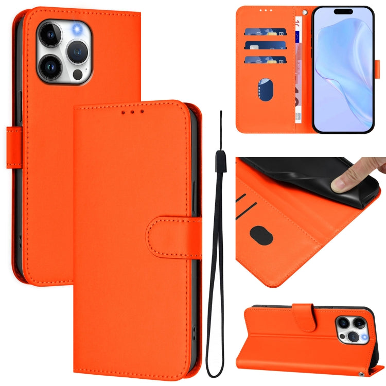 Capa de telemóvel em pele cor sólida com sensação de pele e cordão, para iPhone Air, para iPhone 16 Pro Max
