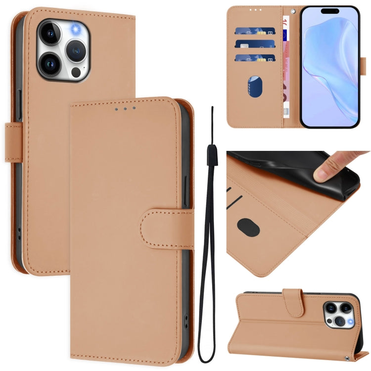 Capa de telemóvel em pele cor sólida com sensação de pele e cordão, para iPhone Air, para iPhone 16 Pro Max