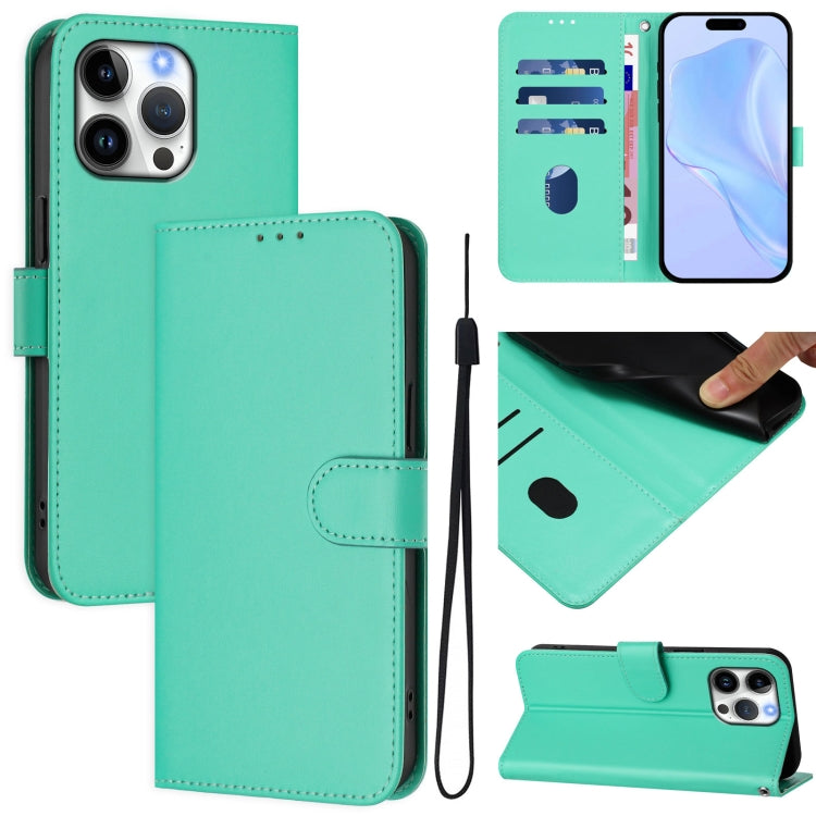 Capa de telemóvel em pele cor sólida com sensação de pele e cordão, para iPhone Air, para iPhone 16 Pro Max