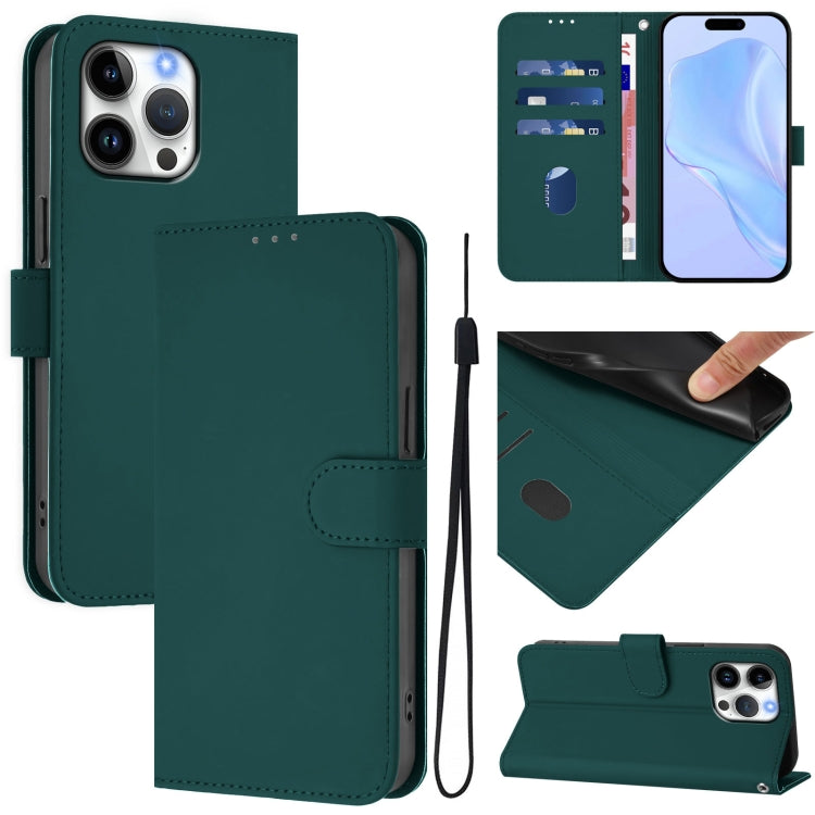 Capa de telemóvel em pele cor sólida com sensação de pele e cordão, para iPhone Air, para iPhone 16 Pro Max
