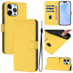 Capa de telemóvel em pele cor sólida com sensação de pele e cordão, para iPhone Air, para iPhone 16 Pro Max