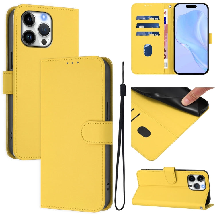 Capa de telemóvel em pele cor sólida com sensação de pele e cordão, para iPhone Air, para iPhone 16 Pro Max